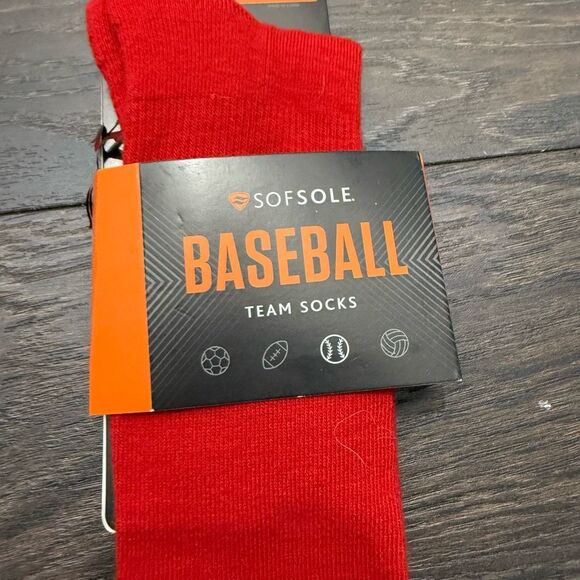 Sofsole Men’s Baseball Red One Pair Socks New - Picture 2 of 3